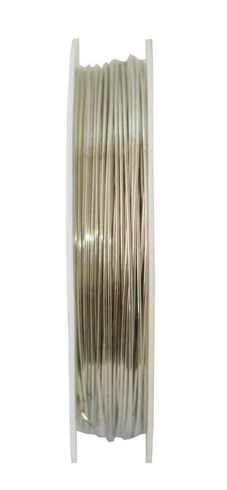 Beading wire, silver, 0.4mm, 8m