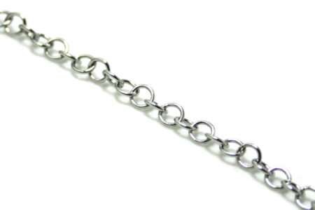 Stainless steel round chain w clasp, 3mm, 50cm