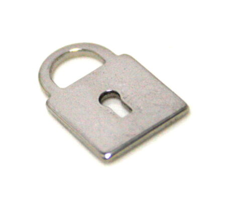 2 x Lock charm in stainless steel, 14mm