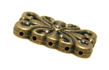 2 x Damask spacer, 5 row, bronze, 15x25mm