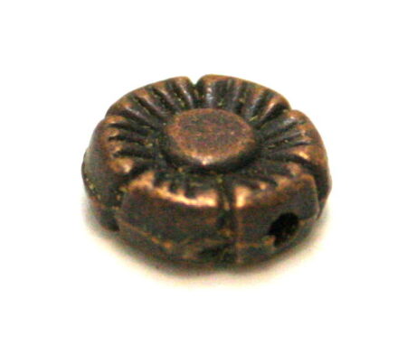 4 x Flower bead, copper, 10mm