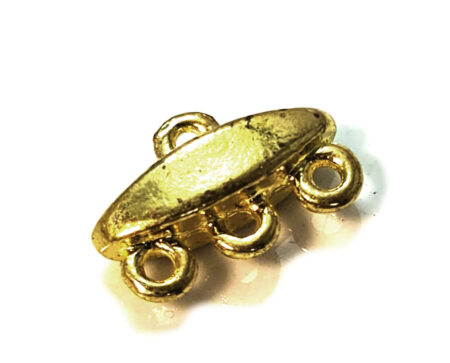 4 x Spacer, 1 - 3, gold, 10x15mm
