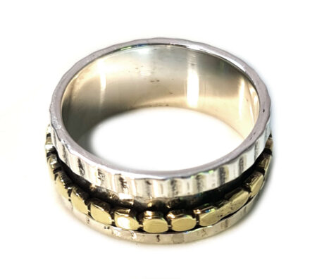 Textured spinner ring in 925 silver, size 9