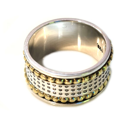 Textured spinner ring in 925 silver, Size 9