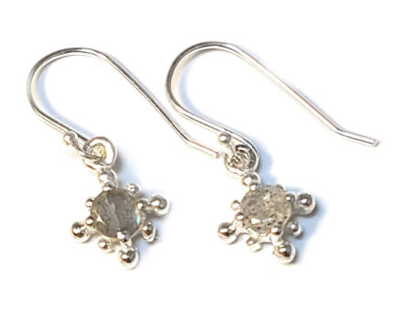 Modern earrings in 925 silver, Labradorite, 26mm incl. hook