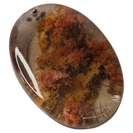 Included quartz pendant w hole, oval, 22x32mm