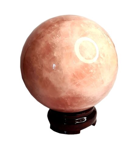 Rose Quartz Sphere on stand, 12cm high