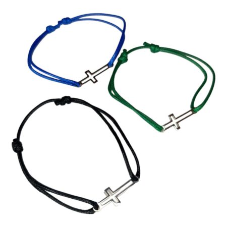 Cross cut-out bracelet, assorted colors, adjustable