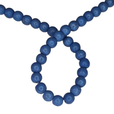 Colored Howlite bead string, royal blue, round, 4mm, 40cm