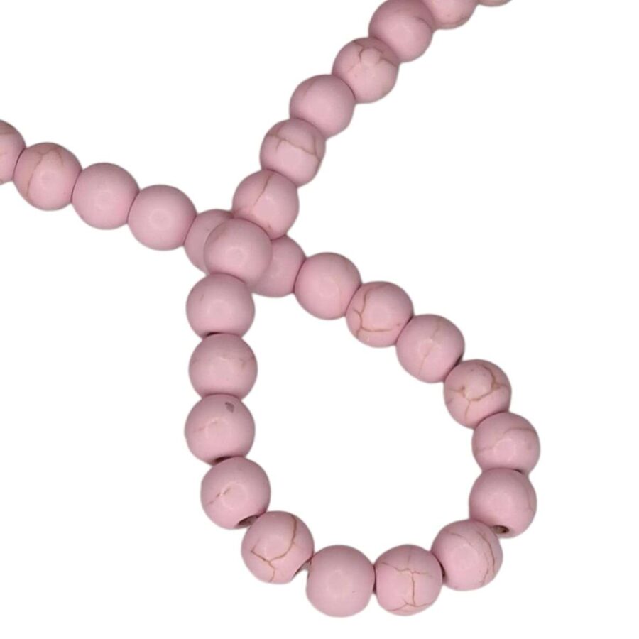 Colored Howlite bead string, light pink, round, 4mm, 40cm | Silver ...