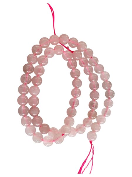 Rose Quartz bead string, round, 6.5mm, 40cm