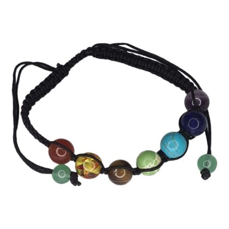 Chakra woven bracelet, adjustable