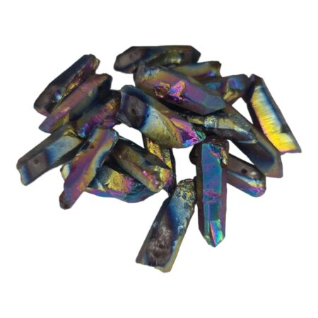 Aura Quartz crystal with hole, 15-30mm