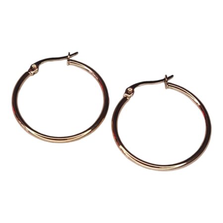 Stainless Steel hoop earrings, rose gold, 35mm