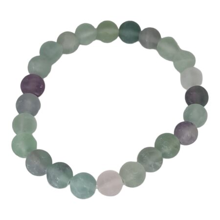 Rainbow Fluorite bead bracelet, 8mm, matte, stretchcord