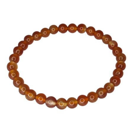 Carnelian bead bracelet, 6mm, stretchcord