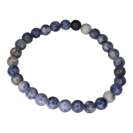 Sodalite bead bracelet, 6mm, stretchcord