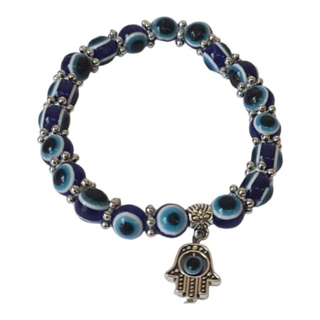 Evil eye bead bracelet, 8mm, stretchcord