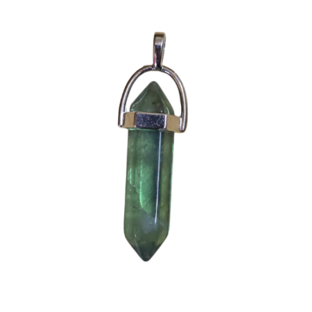 Fluorite point pendant, 42mm