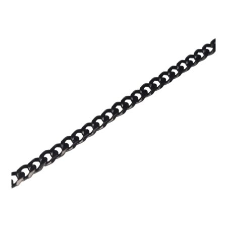 Black Stainless steel chain w clasp, 2mm, 60cm,