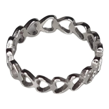 Hearts ring, stainless steel, ass. sizes