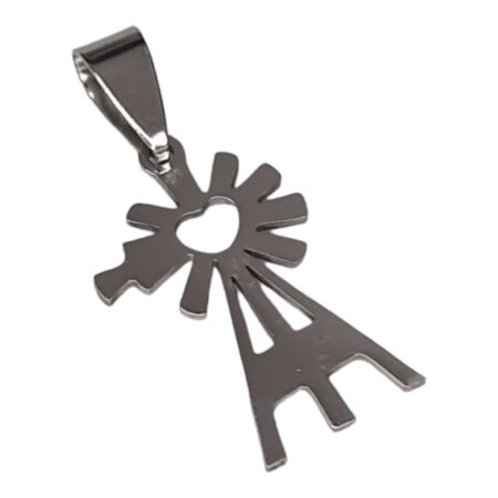 Windmill pendant, stainless steel, 24mm