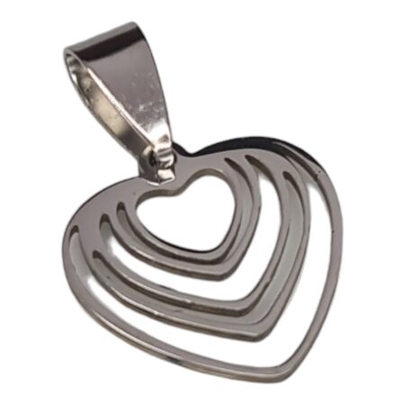 Heart spiral pendant, stainless steel, 26mm