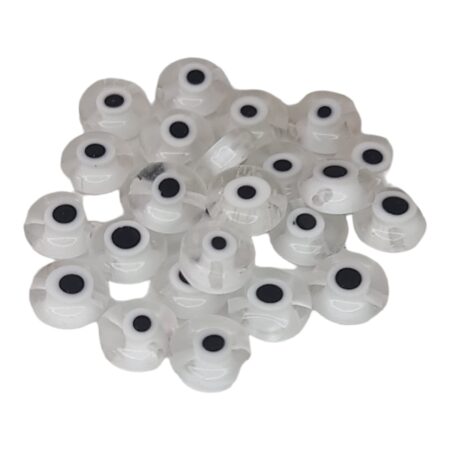 Evil eye glass bead, clear, 8mm