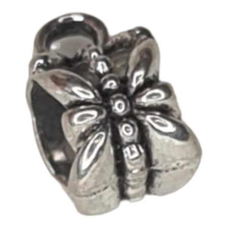 2x Tube bail w ring, butterfly design, 6x12mm, 6mm hole