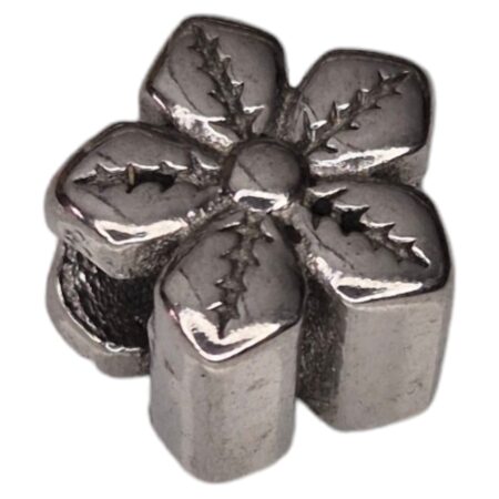 Bead in stainless steel, flower design, 11mm