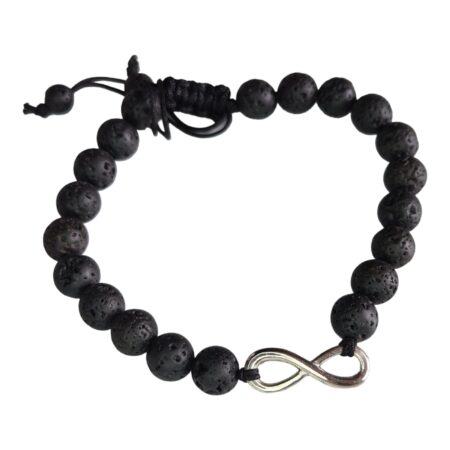 Black Lava and Infinity adjustable bracelet