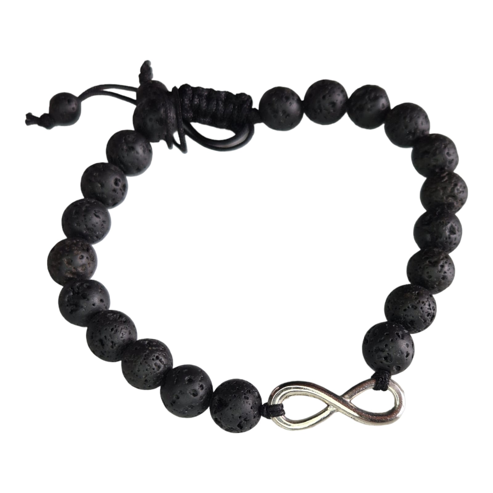 Black Lava and Infinity adjustable bracelet