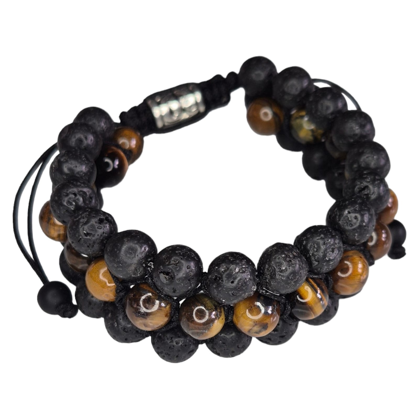 Hisatan Islamic Allah Bracelet – Adjustable Tiger Eye & Lava Rock Macrame Bracelet For Men & Women