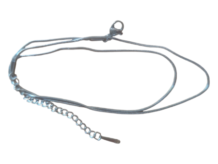 Stainless steel snake chain with lobster clasp, 0.09mm, 41.9+5cm