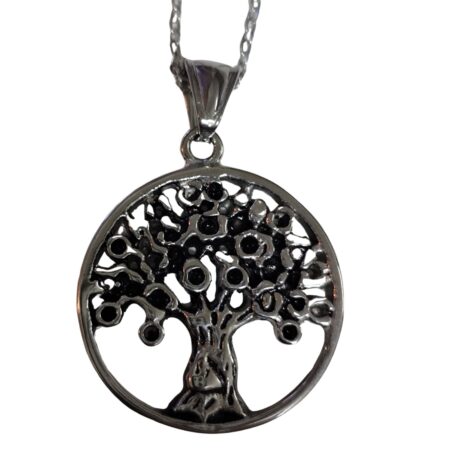 Stainless Steel tree of life pendant, 31mm