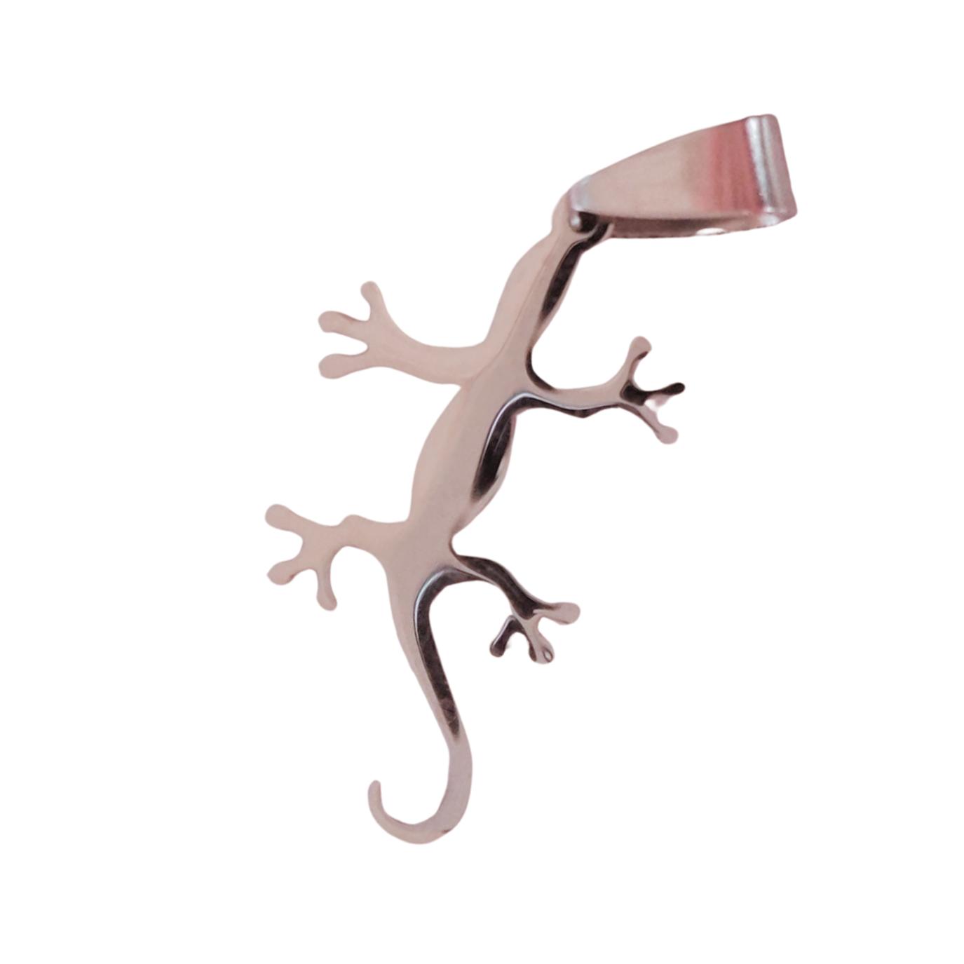 Small Lizard Pendant, Stainless Steel, 15 x 30mm