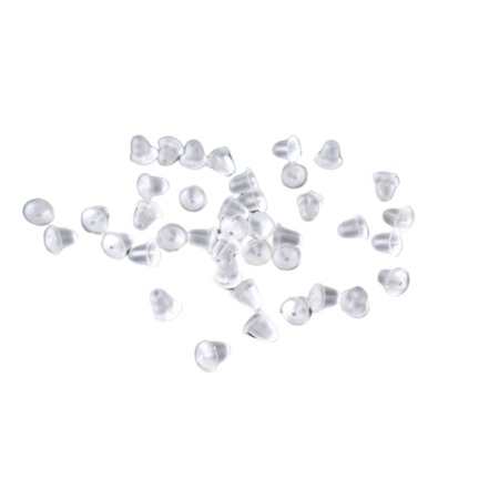 20 Pairs Silicon earring backings, 4mm x 4mm