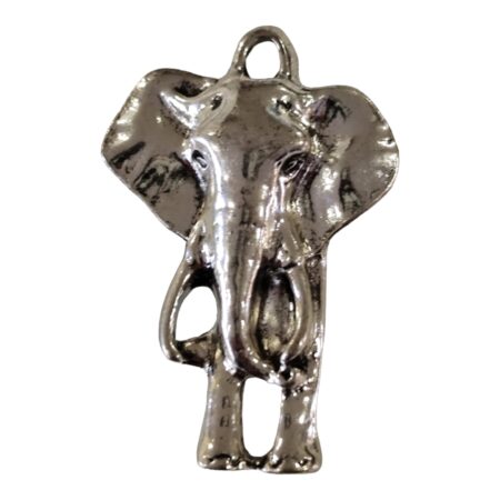 Elephant front and back charm, Base metal, 34 x 23mm