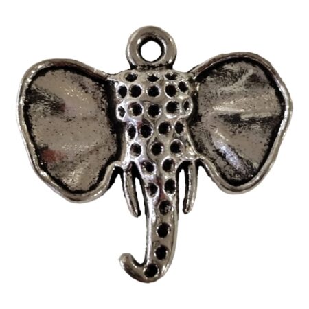 Spotted elephant head charm, Base metal, 2.5 cm