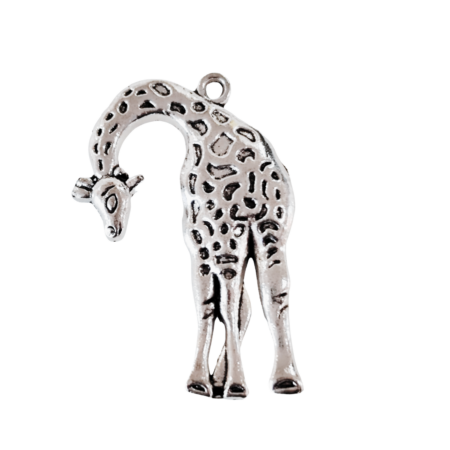 Giraffe charm, Base metal, 42 x 28mm