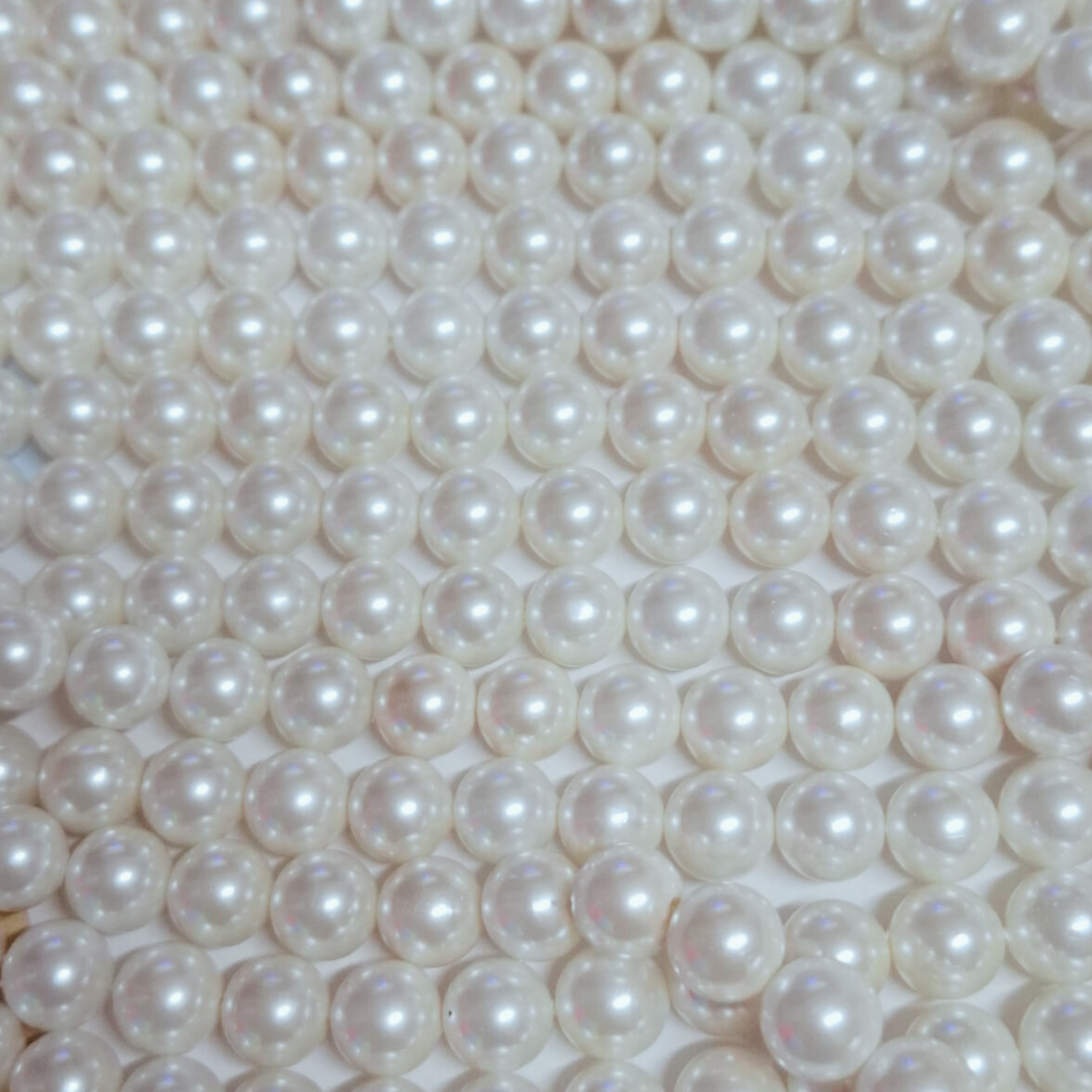White Shell pearl bead string, 8mm, 40cm - Image 2