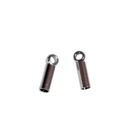 Pair of end caps for 1-1.5mm string in stainless steel
