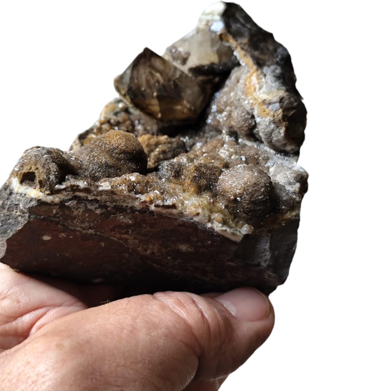 Amethyst with Calcite in a vug within Basalt matrix, Namibia, 5.3 x 14.4 x 8.4cm - Image 3