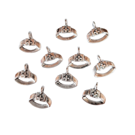 10 x Armour of God charm, belt, nickel free, 11mm