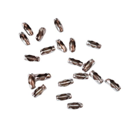 20 x Ball chain crimp ends, Stainless steel, 5.5 x 2mm