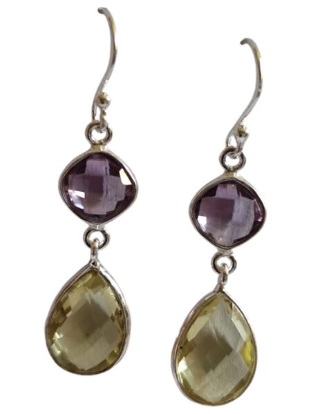 Assorted gemstone dangle earrings, 925 silver