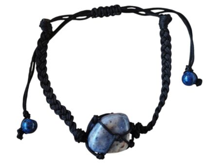 Woven tumble bracelet, Sodalite, adjustable