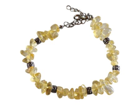 Citrine Chip bracelet with lobster clasp and extender chain