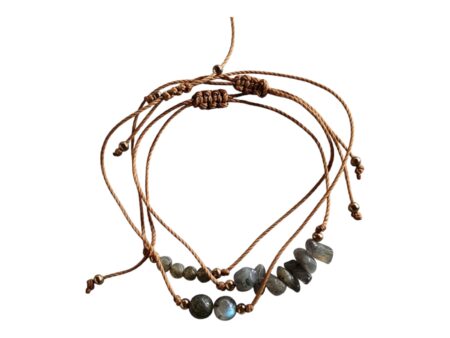 3 Labradorite Bracelet set, adjustable.