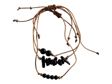 3 Black Onyx Bracelet set, adjustable